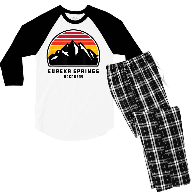 Eureka Springs Arkansas Retro Style Mountain Sunset Cool T Shirt Men's 3/4 Sleeve Pajama Set | Artistshot