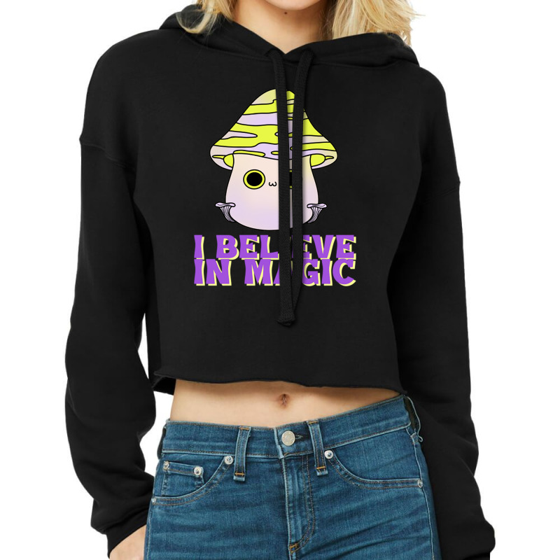 Magic Mushroom Cropped Hoodie by cm-arts | Artistshot