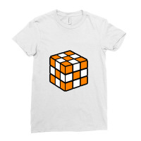 Orange And White Rubik's   Checkerboard   Tennessee Ladies Fitted T-shirt | Artistshot