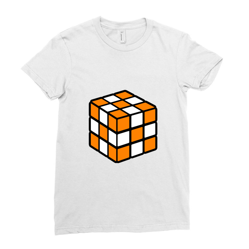 Orange And White Rubik's   Checkerboard   Tennessee Ladies Fitted T-Shirt by kiamadalee | Artistshot