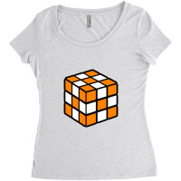 Orange And White Rubik's   Checkerboard   Tennessee Women's Triblend Scoop T-shirt | Artistshot