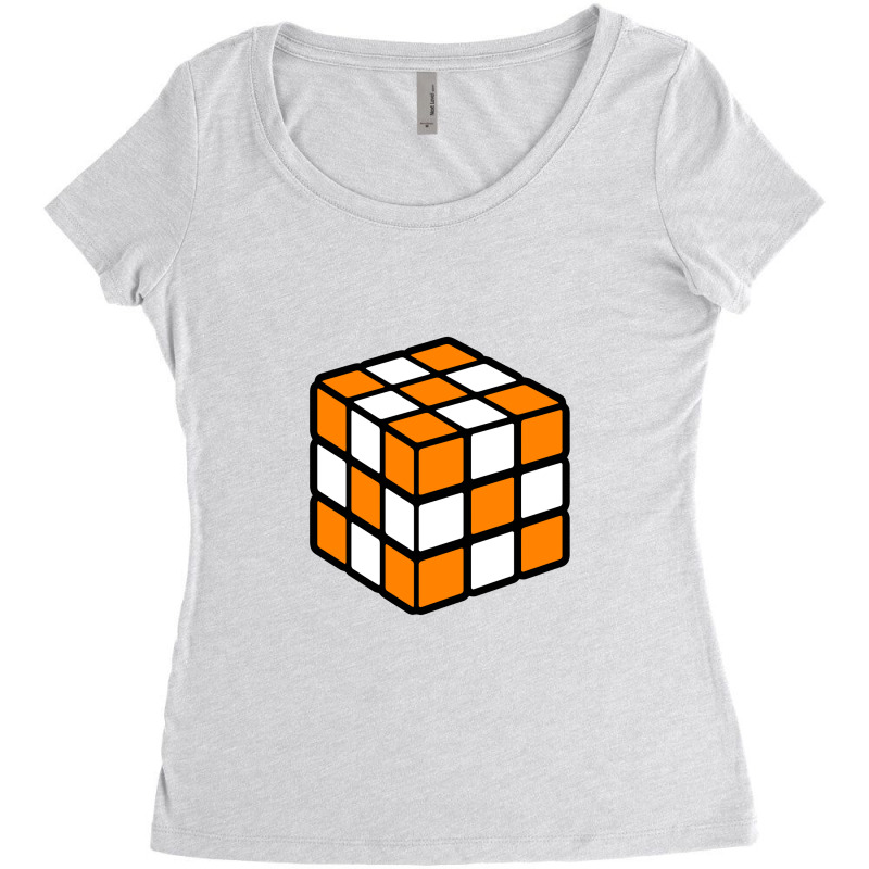 Orange And White Rubik's   Checkerboard   Tennessee Women's Triblend Scoop T-shirt by kiamadalee | Artistshot