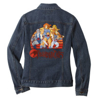 Thundercats Group Retro Sunset Tank Top Ladies Denim Jacket | Artistshot