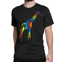 Tie Dye Giraffe Rainbow Print Ruminant Hippie Peace Gift T Shirt Classic T-shirt | Artistshot