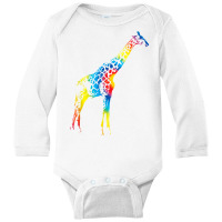 Tie Dye Giraffe Rainbow Print Ruminant Hippie Peace Gift T Shirt Long Sleeve Baby Bodysuit | Artistshot