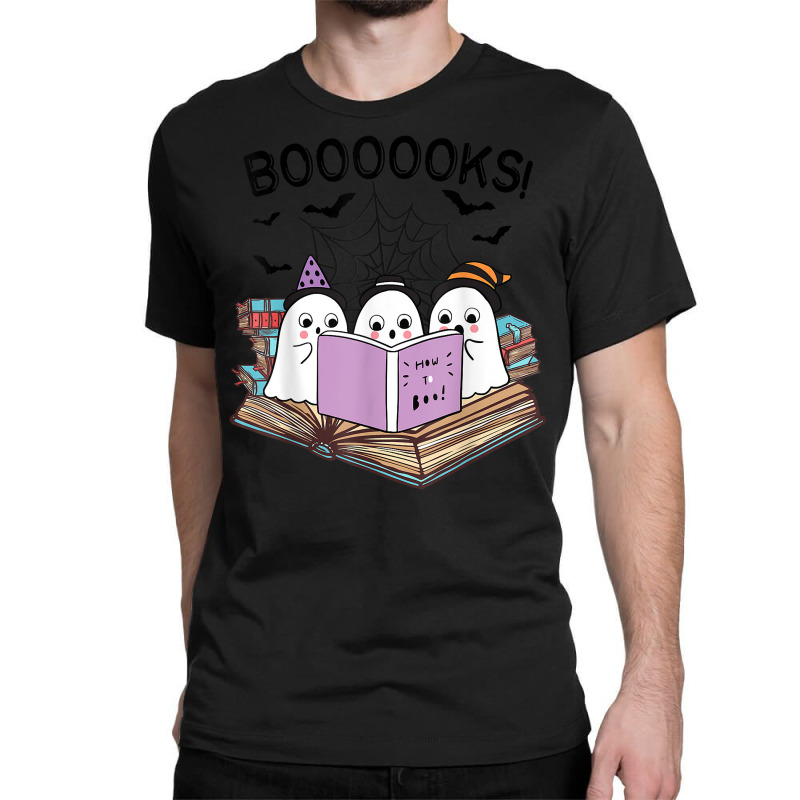 Cute Ghost Book Worm Nerd Boooks Halloween Party Costume T Shirt Classic T-shirt | Artistshot