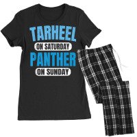 Tarheel On Saturday Panther On Sunday Fan Funny Vintage T Shirt Women's Pajamas Set | Artistshot