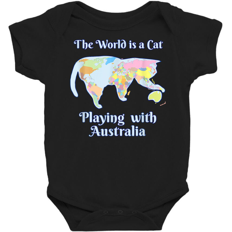 Funny World Is A Cat Playing Map T Shirt Baby Bodysuit | Artistshot