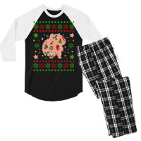 Guinea Pigs Christmas Pattern Cavy Lover Guinea Pig T Shirt Men's 3/4 Sleeve Pajama Set | Artistshot