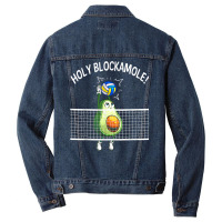 Holy Blockamole Volleyball Shirt Player Blocker Avocado T Shirt Men Denim Jacket | Artistshot