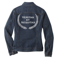 Veritas Et Aequitas   Latin Saying   Latin T Shirt Ladies Denim Jacket | Artistshot