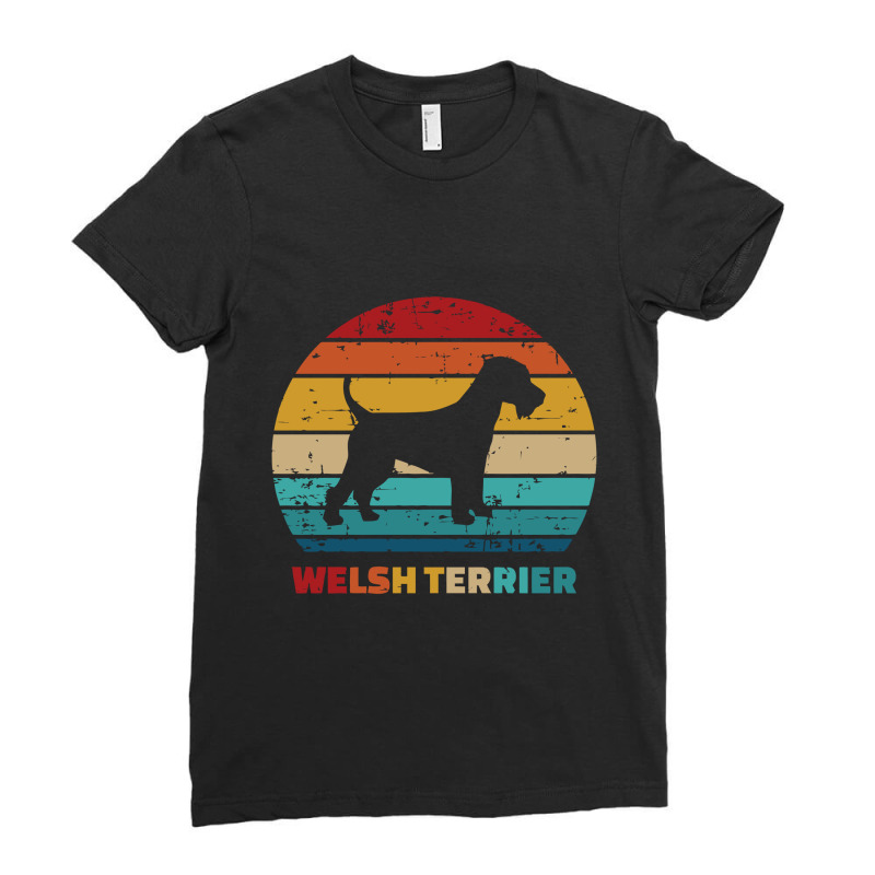 Welsh Terrier Vintage, Welsh Terrier Ladies Fitted T-Shirt by koujirouinoue | Artistshot