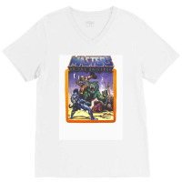 He   Man Masters Of The Universe Battle Scene With Skeletor V-neck Tee | Artistshot