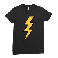 Lightning Bolt Yellow With Black Outlines Ladies Fitted T-shirt | Artistshot