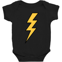 Lightning Bolt Yellow With Black Outlines Baby Bodysuit | Artistshot