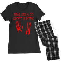 Real Girls Go Ghost Hunting Funny Paranormal Adventures Gift Women's Pajamas Set | Artistshot