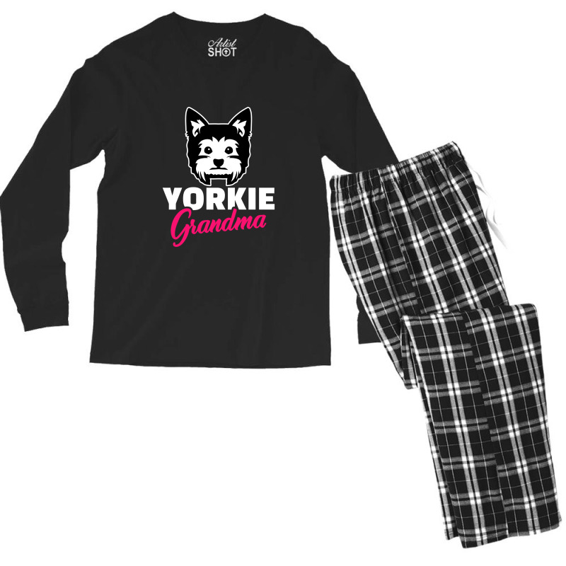 Yorkie Grandma, Yorkshire Terrier Men's Long Sleeve Pajama Set | Artistshot