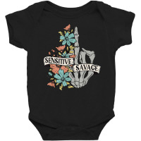 Sensitive Savage Flower Skeleton Skeleton Skull Roses T Shirt Baby Bodysuit | Artistshot