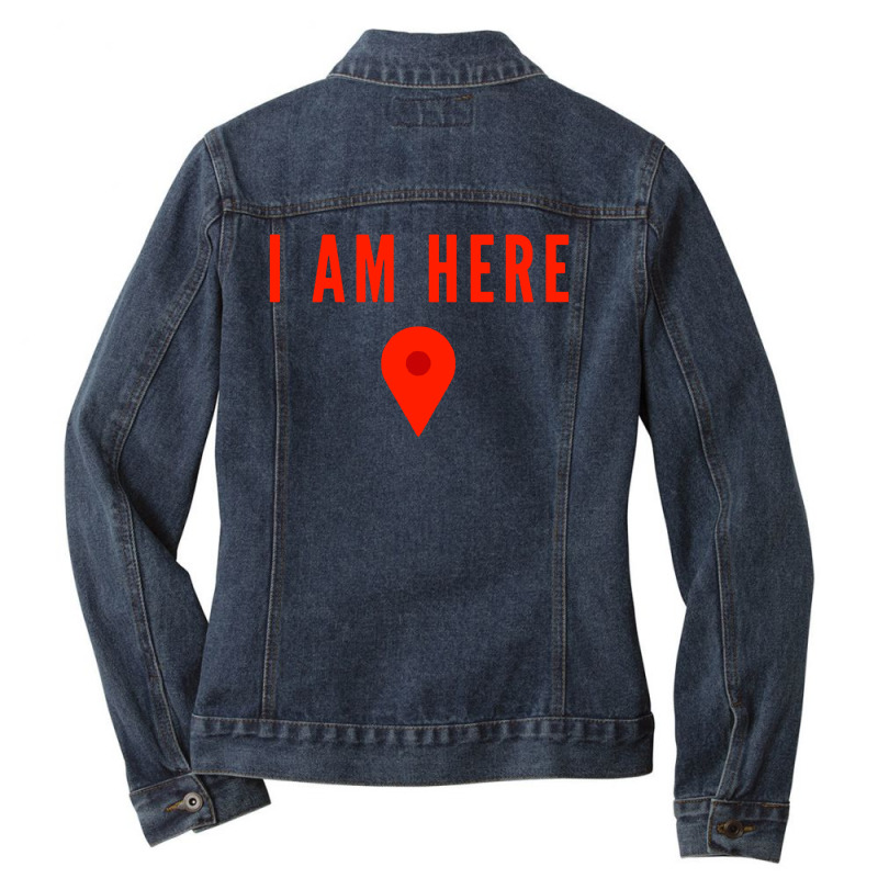 I Am Here Ladies Denim Jacket by Sripit | Artistshot