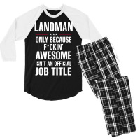 Gift For F Ckin' Awesome Landman Men's 3/4 Sleeve Pajama Set | Artistshot