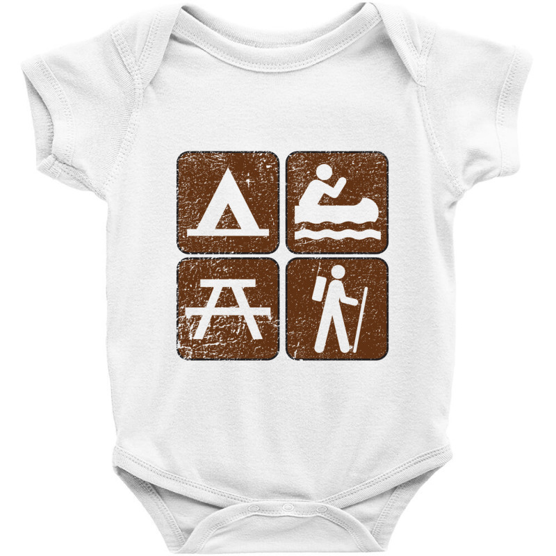 Outdoor Activities Distressed   Outdoors Baby Bodysuit by sunlightafterdark | Artistshot