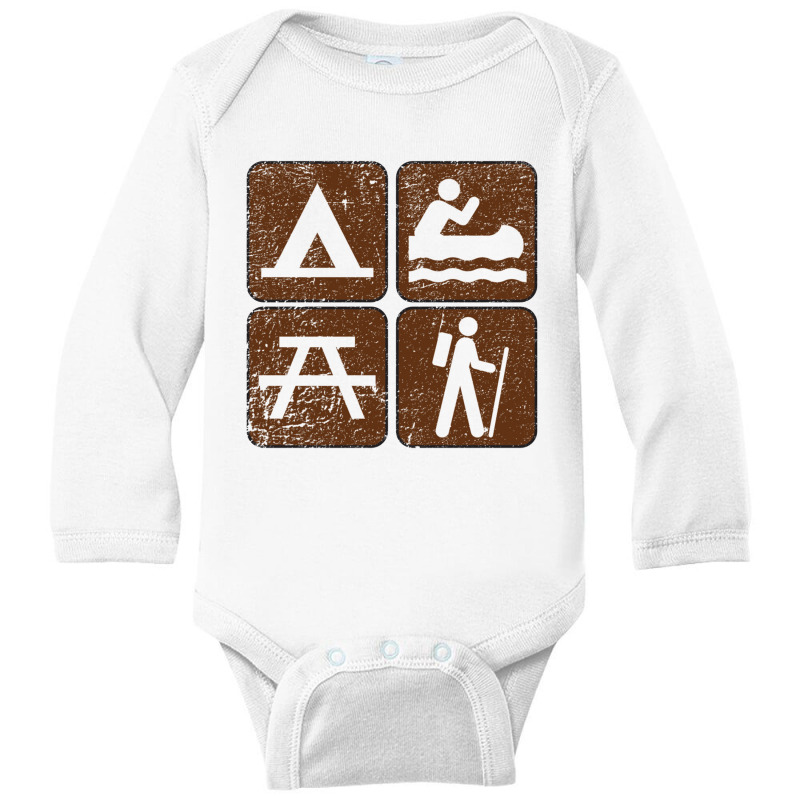 Outdoor Activities Distressed   Outdoors Long Sleeve Baby Bodysuit by sunlightafterdark | Artistshot