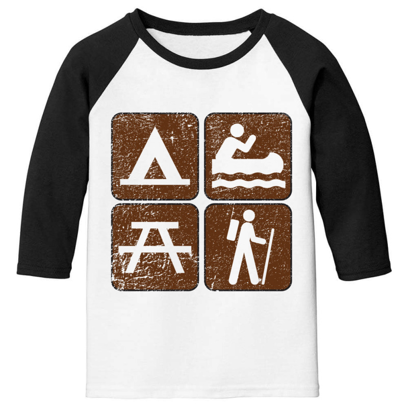 Outdoor Activities Distressed   Outdoors Youth 3/4 Sleeve by sunlightafterdark | Artistshot