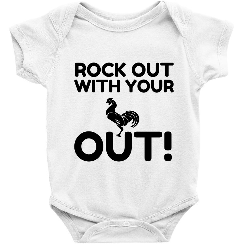 Rock Out Rooster Baby Bodysuit by Perfect Designers | Artistshot