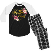 Womens Bridal Team Matching Floral Gift For Sister Matron Of Honor T S Men's 3/4 Sleeve Pajama Set | Artistshot