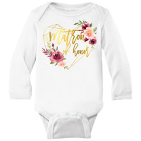 Womens Bridal Team Matching Floral Gift For Sister Matron Of Honor T S Long Sleeve Baby Bodysuit | Artistshot