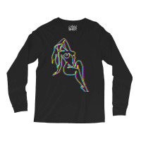 Colorful Line Work Girl Premium Long Sleeve Shirts | Artistshot