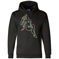 Colorful Line Work Girl Premium Champion Hoodie | Artistshot