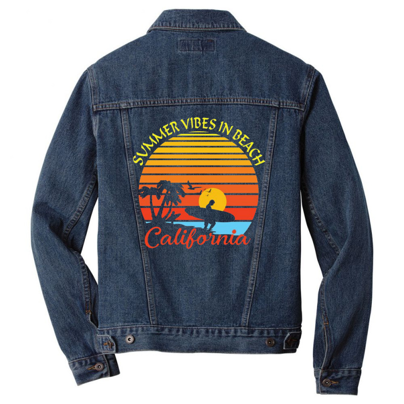 Summer Vibes Surfing Men Denim Jacket | Artistshot