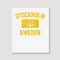 Stockholm Sweden Trident Gym Style Distressed Yellow Print T Shirt Portrait Canvas Print | Artistshot