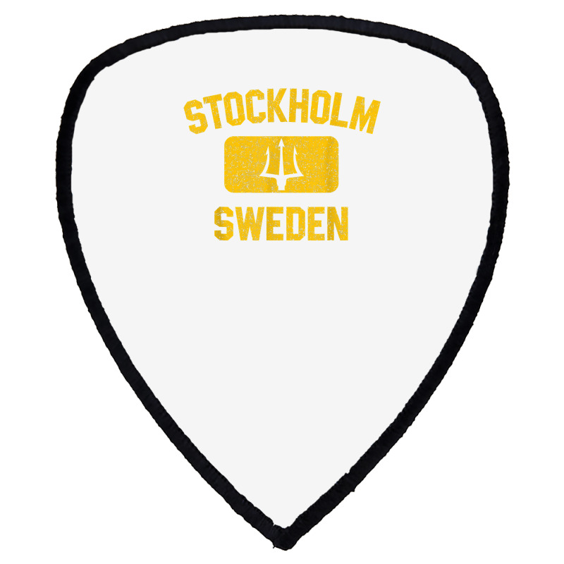 Stockholm Sweden Trident Gym Style Distressed Yellow Print T Shirt Shield S Patch | Artistshot