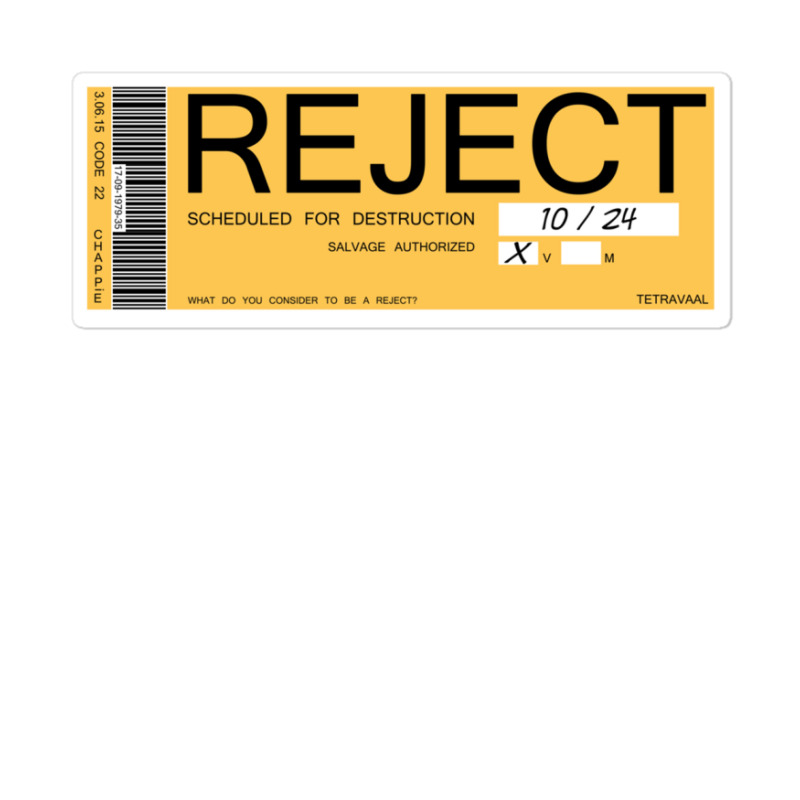 Chappie Reject Sticker | Artistshot