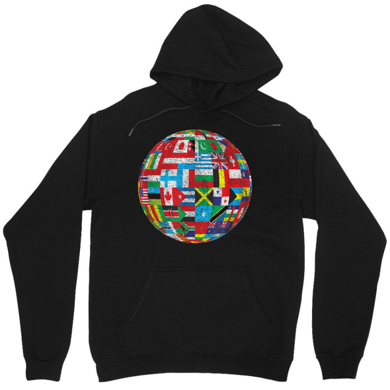 World Country Flags Globe Map Traveler Geography Funny Gifts Unisex Hoodie | Artistshot