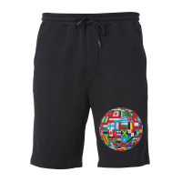 World Country Flags Globe Map Traveler Geography Funny Gifts Fleece Short | Artistshot