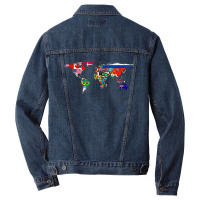 World Flag Map Globe Travelers Atlas Birthday Gifts Men Denim Jacket | Artistshot