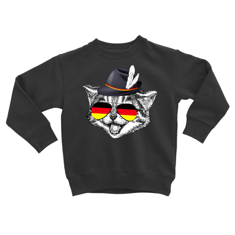 Cute Cat German Flag Oktoberfest Pride Germany Festival Toddler Sweatshirt | Artistshot