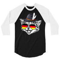 Cute Cat German Flag Oktoberfest Pride Germany Festival 3/4 Sleeve Shirt | Artistshot