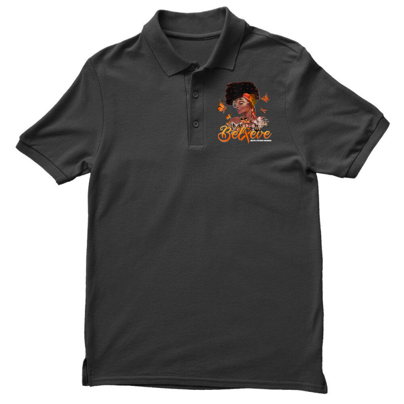 Black Women Believe Orange Ribbon Multiple Sclerosis Warrior Men's Polo Shirt | Artistshot