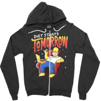 Diet Starts Zipper Hoodie | Artistshot