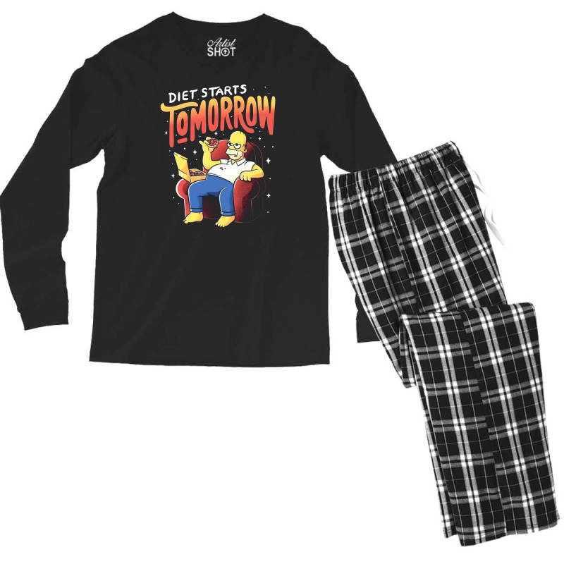 Diet Starts Men's Long Sleeve Pajama Set | Artistshot