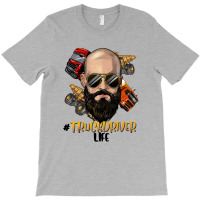 Bald Bearded Man Truck Driver Life T-shirt | Artistshot