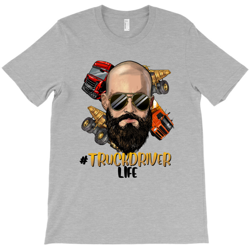 Bald Bearded Man Truck Driver Life T-shirt | Artistshot