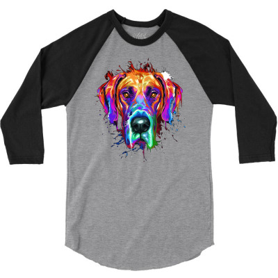 Dane Puppy Lover 3/4 Sleeve Shirt Designed By Artomoro