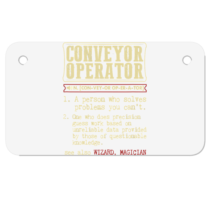 Conveyor Operator Dictionary Term Motorcycle License Plate | Artistshot