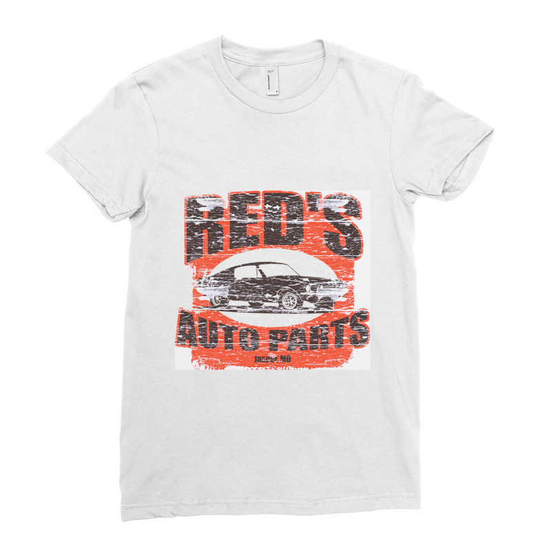 Red's Auto Parts From Roadhouse, Weathered Board Distressed   Roadhous Ladies Fitted T-Shirt by sunlightafterdark | Artistshot