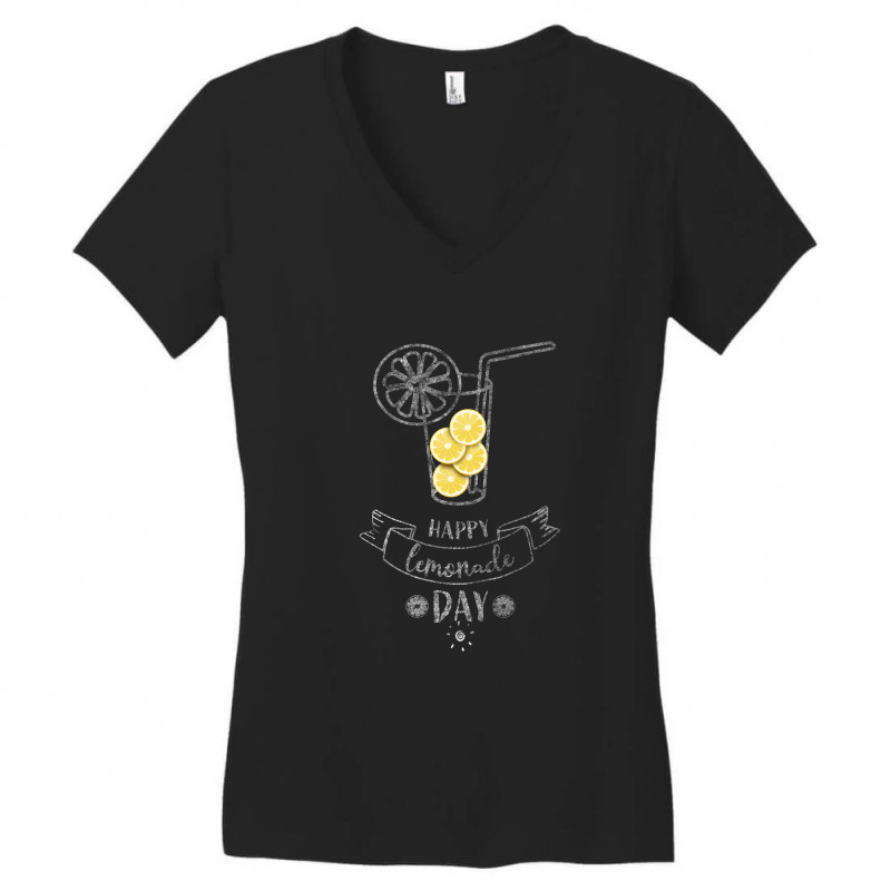 Happy Lemonade Day For Dark Women's V-Neck T-Shirt by autlu2024 | Artistshot